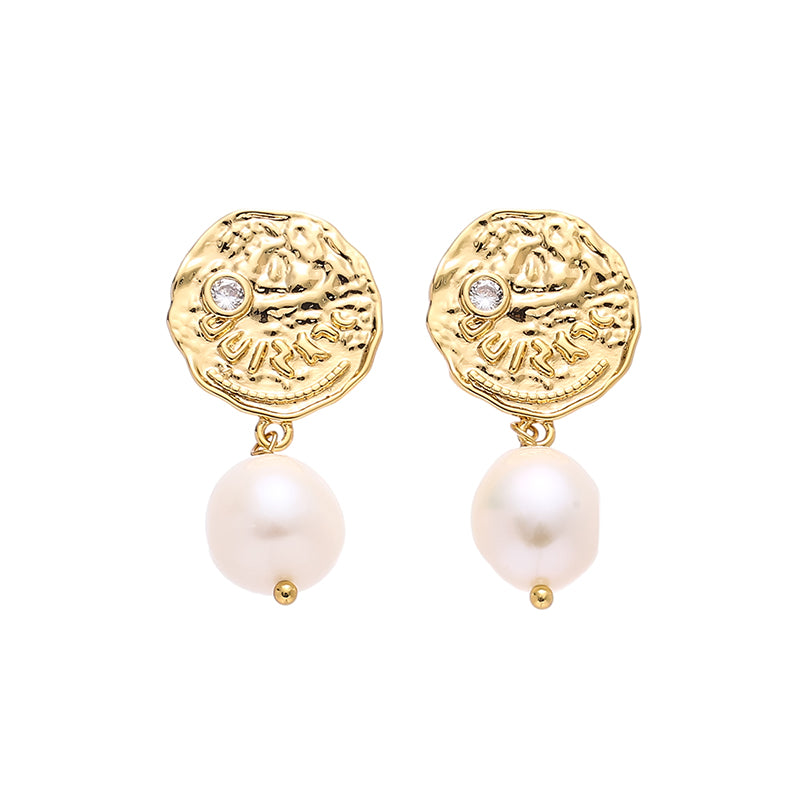 Coin Pearl Earrings