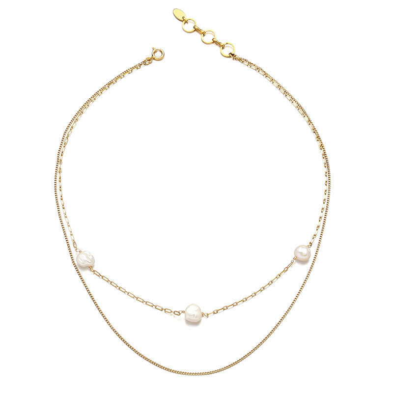 Genuine Pearl Layered Necklace