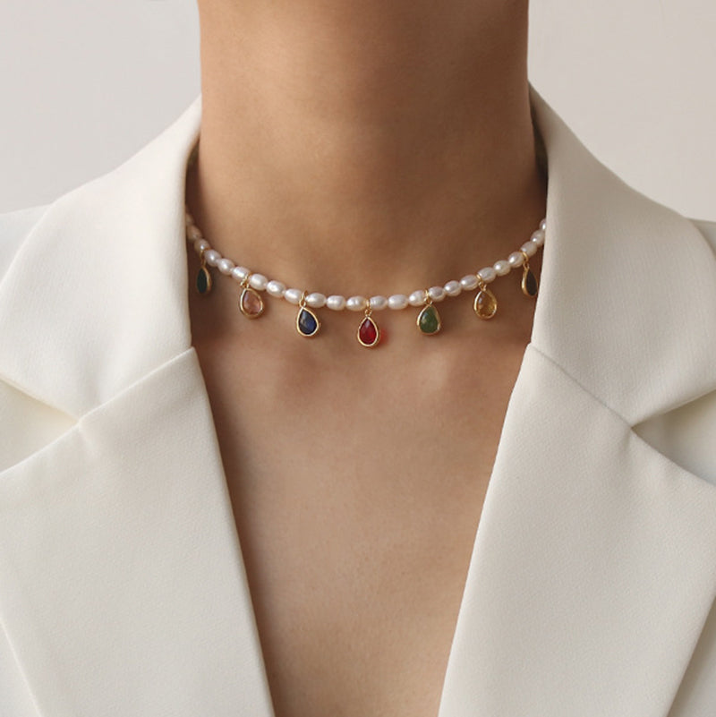 Rainbow Pearl Necklace