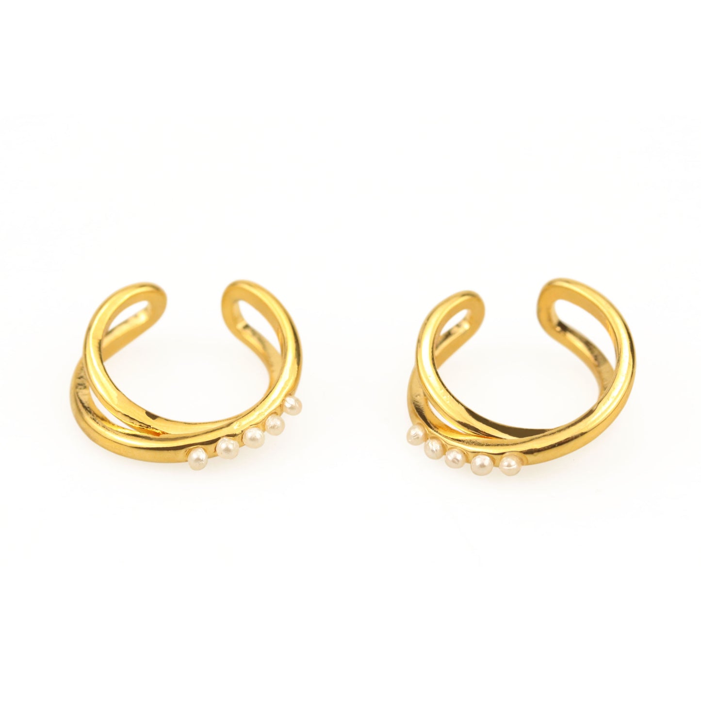 Ear Cuffs con Perlas Burbujas