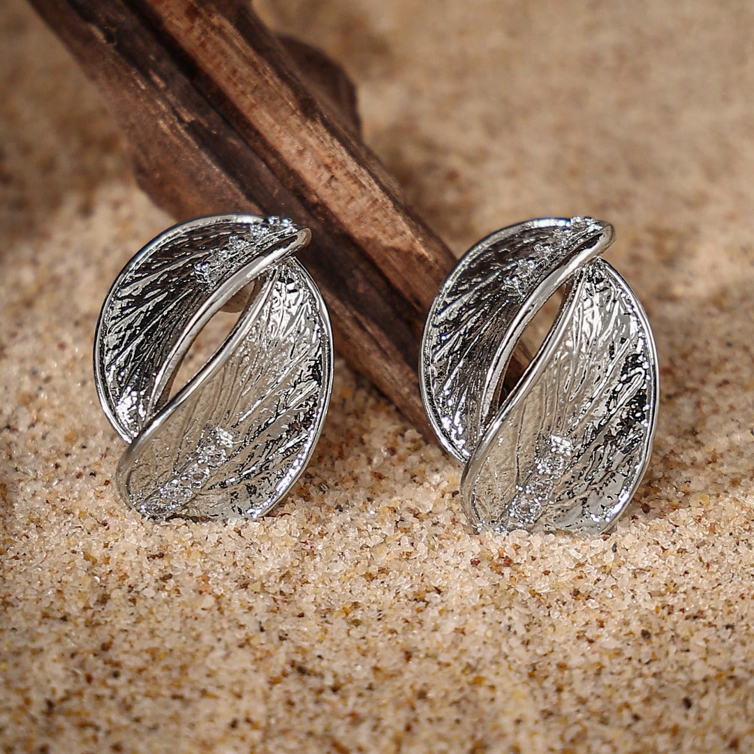 Double Silver Leaf Earrings