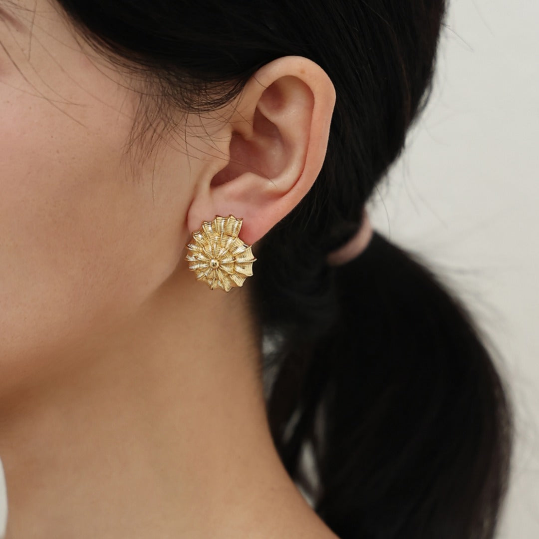 Gold Snail Girl Earrings
