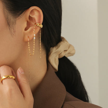 Croissant Dangle Ear Cuff
