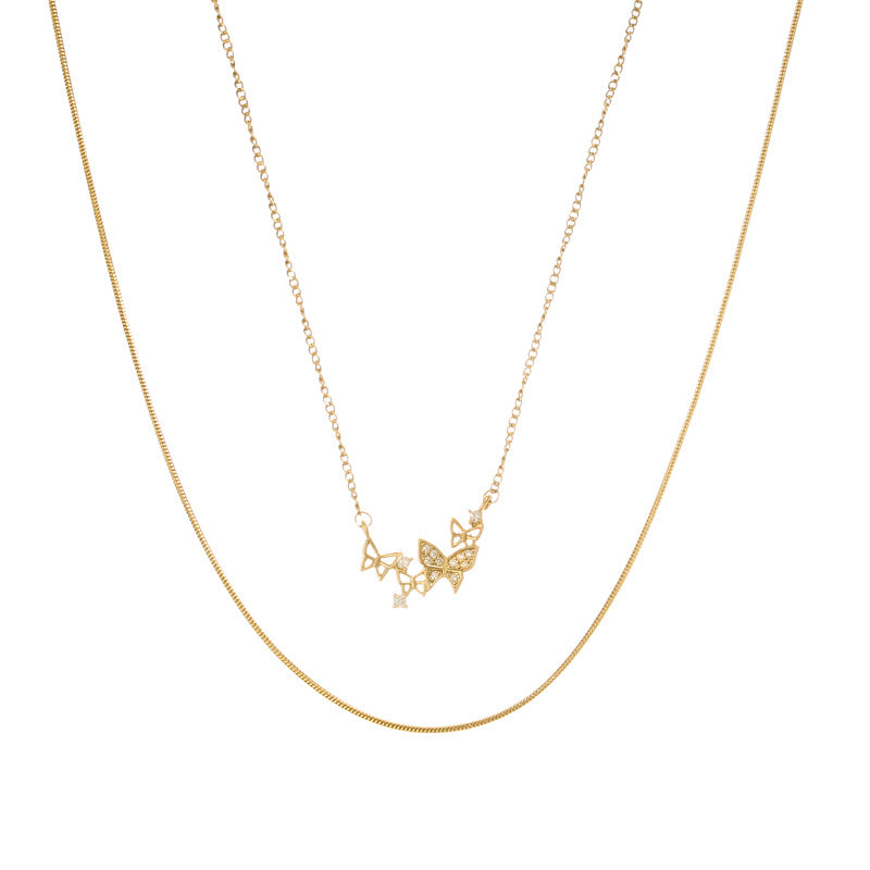 Flying Butterfly Layered Necklace