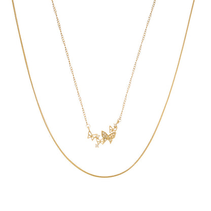 Flying Butterfly Layered Necklace