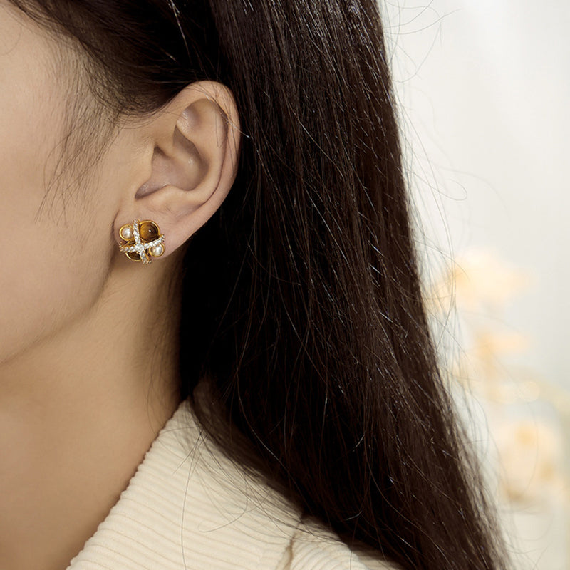 Luxurious Tiger Eyes Earrings