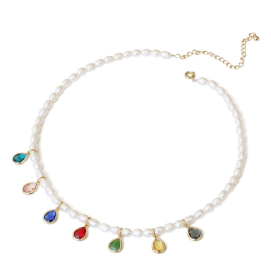 Regenbogen-Perlen-Halskette
