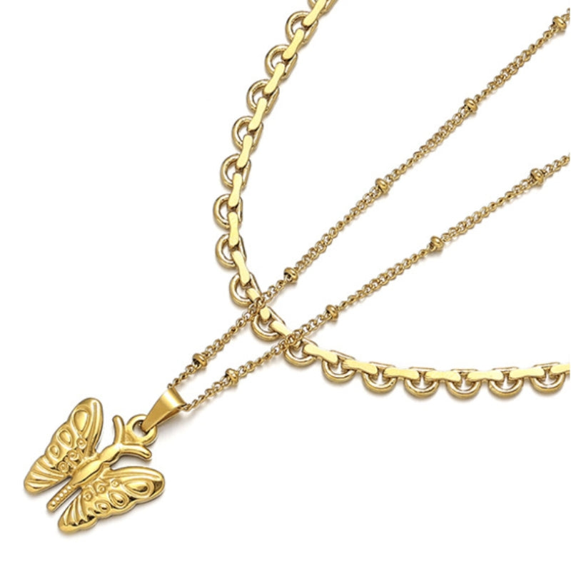 Reborn Butterfly Layered Necklace